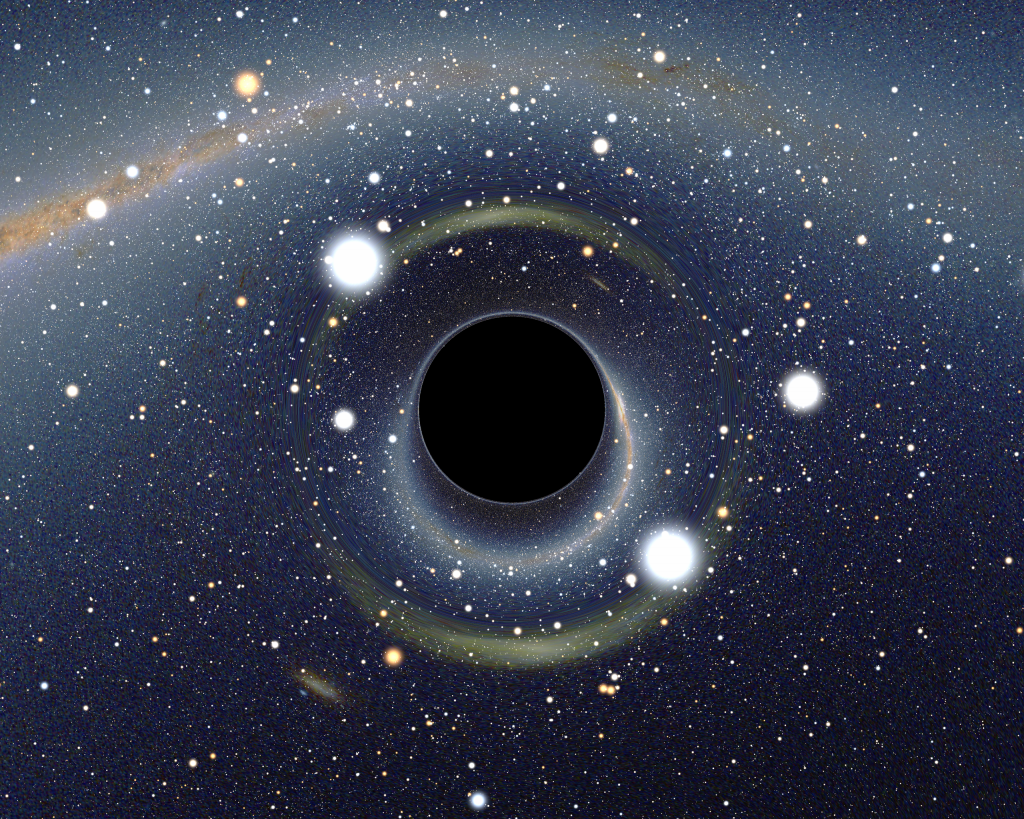 Zwarte gaten vormen de droom voor iedere energietechnicus. Vrijwel alle massa die je er in gooit levert 30% of meer pure energie op, tientallen malen meer dan kernfusie, en het zwarte gat is zo koud, dat het thermodynamisch rendement vrijwel 100% is. Bron: Wikimedia Commons