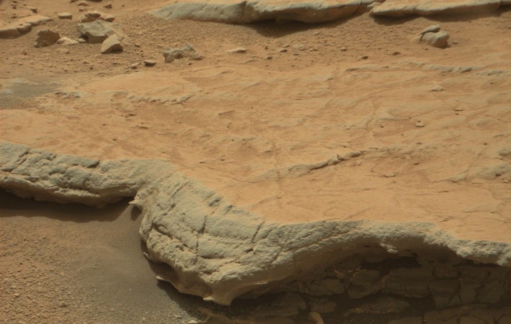 Foto van vermoedelijke stromatolieten op Mars. bron: NASA