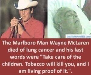 "Marlboro Man" Wayne McLaren betaalde met zijn leven voor zijn rol als rook-icoon. Na de diagnose werd hij een fel tegenstander van roken.