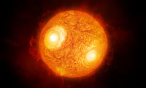 This artistâ€™s impression shows the red supergiant star Antares in the constellation of Scorpius. Using ESOâ€™s Very Large Telescope Interferometer astronomers have constructed the most detailed image ever of this, or any star other than the Sun. Using the same data they have also made the first map of the velocities of material the atmosphere of a star other than the Sun.
