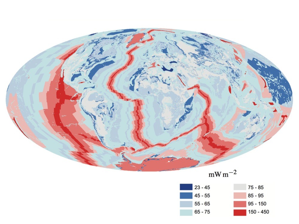 Het geothermische potentieel van de aarde. Bron: Wikipedia